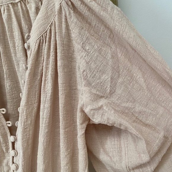 NWT Stolen Hearts Vici Comfort in The Clouds Cotton Beige Romper Size S - Picture 4 of 7